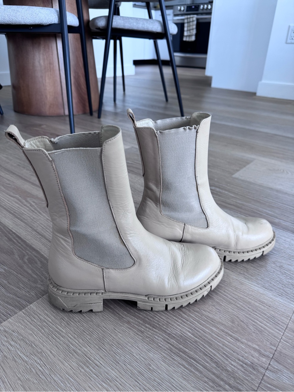 Women's Neutral Chelsea Booties with Chunky Sole
